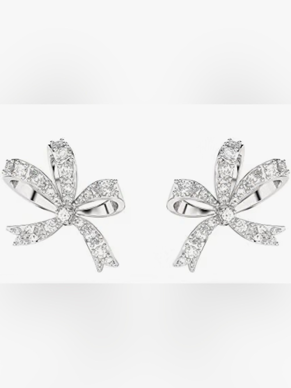 NWT Swarovski Volta necklace, Bow, Small, White, Rhodium plated